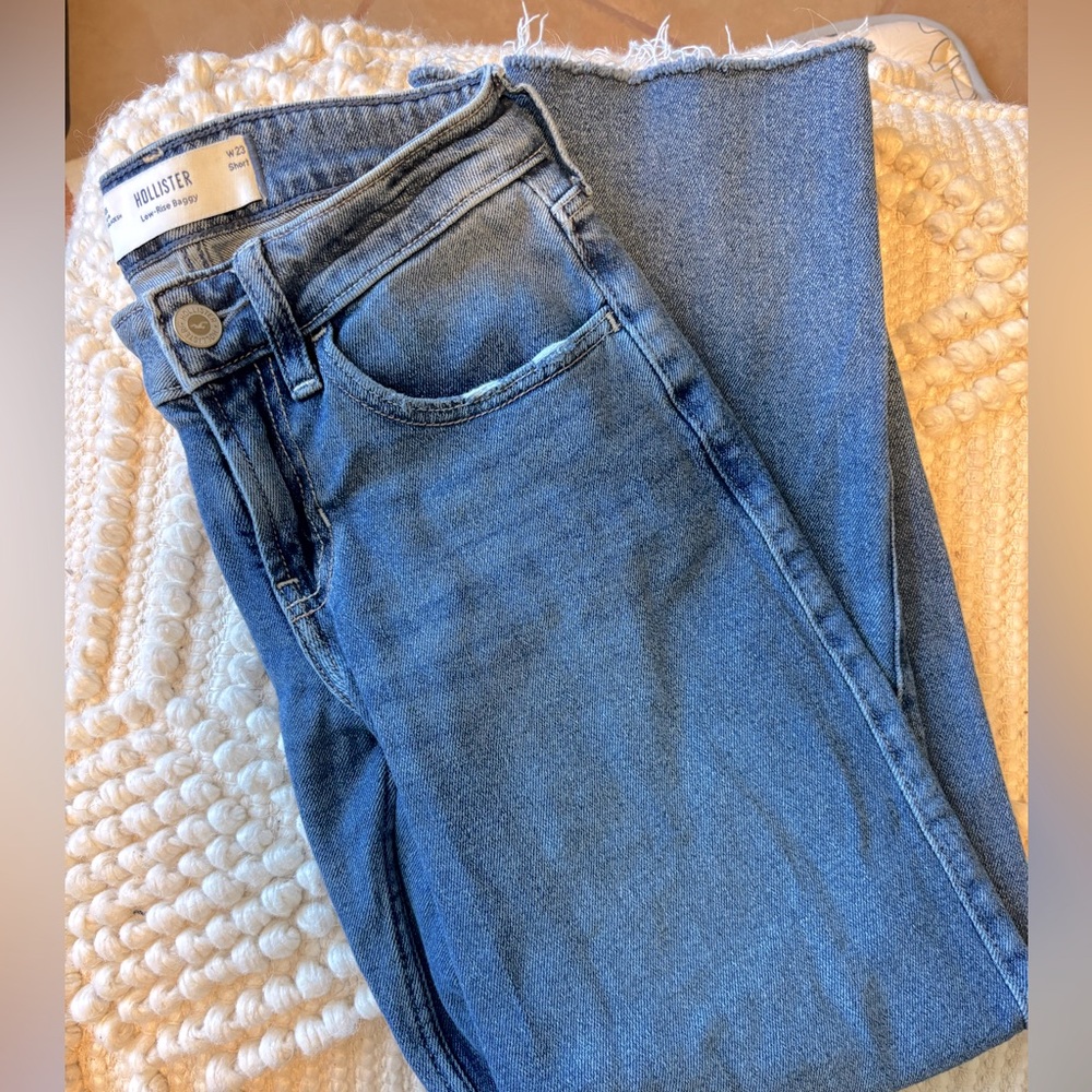 Holister Low Rise Baggy Jeans w/ flower detail